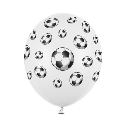 Voetbal Ballonnen Wit 30cm 6st