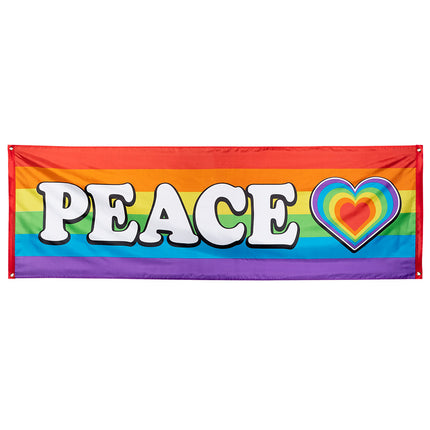 Regenboog Banner Peace 2,2m
