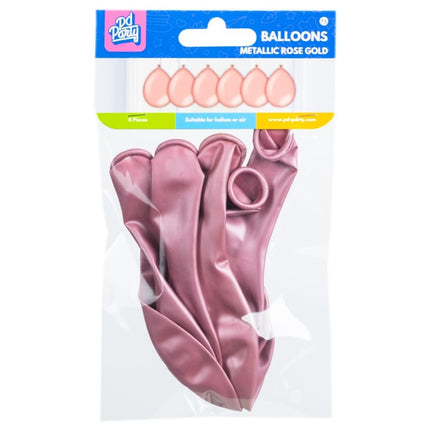 Rose Gouden Ballonnen Metallic 30cm 6st