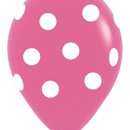 Ballonnen White Polka Dots Mix 30cm 25st