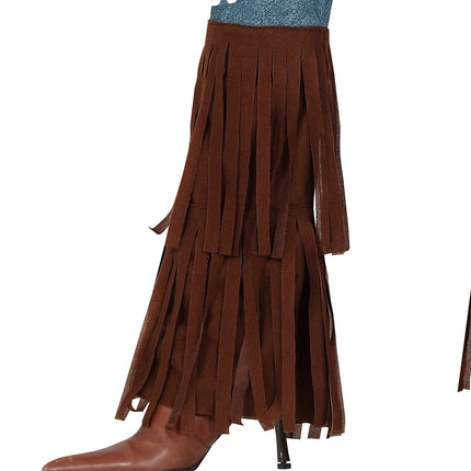 Hippie 60S Kostuum Gekleurd Dames Met Bruin Vest