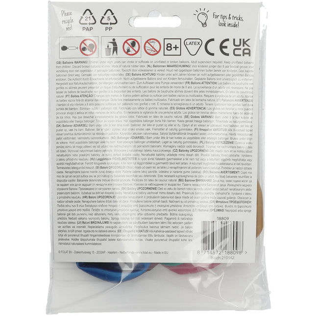 Ballonnen 9 jaarHappy 9th 33cm 6st