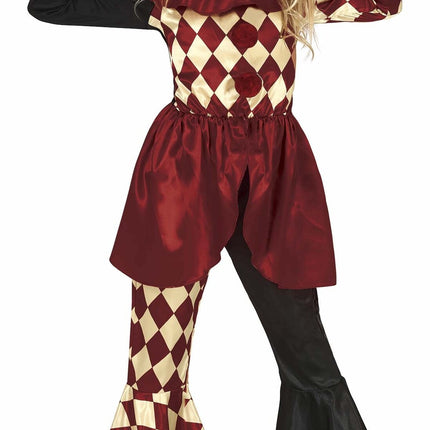 Horror Clown Halloween Kostuum Meisje Rood
