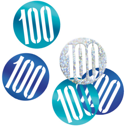 Tafelconfetti 100 Jaar Blauw 14gr