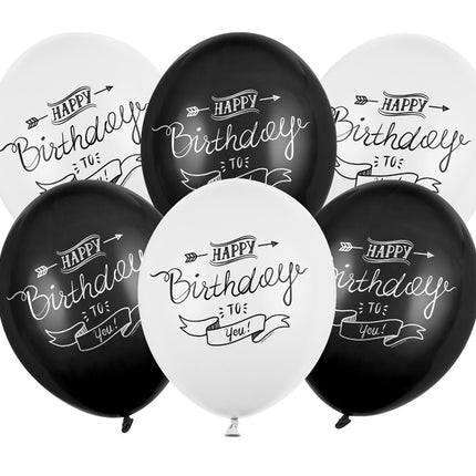 Ballonnen Happy Birthday To You 30cm 6st