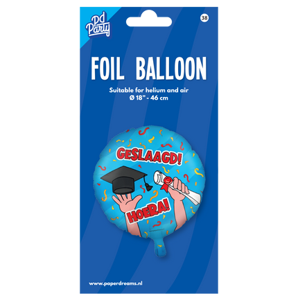 Helium Ballon Geslaagd Leeg 30cm