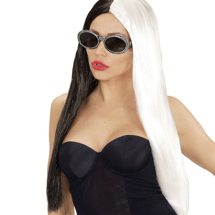 Wit Zwarte Pruik