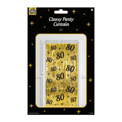 80 Jaar Deurgordijn Goud Zwart
