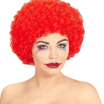 Rode Pruik Clown Krullen