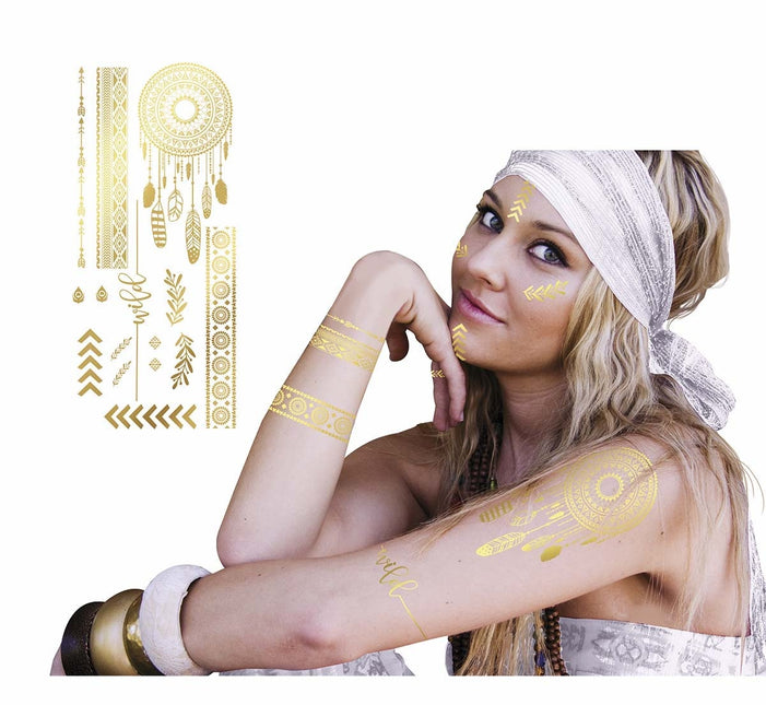 Gouden Hippie Nep Tattoos
