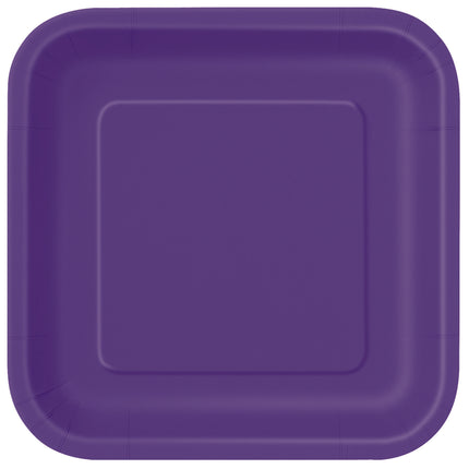 Paarse Borden Vierkant 18cm 16st