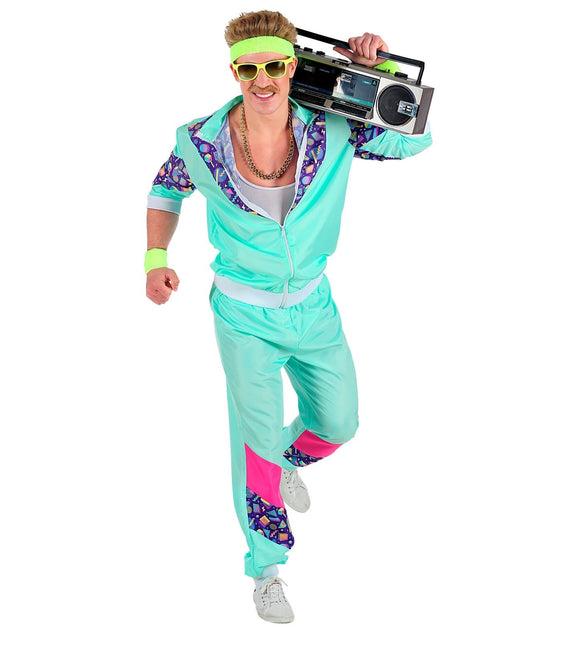 Neon 80S Trainingspak Fout Lichtblauw