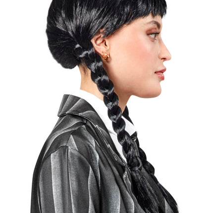 Zwarte Pruik Vlechtjes Dames