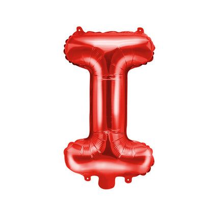 Folie Ballon Letter I Rood Leeg 35cm