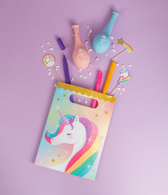 Unicorn Uitdeelzakjes Gekleurd 6st