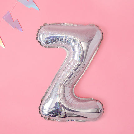 Folie Ballon Letter Z Holografisch Leeg 35cm