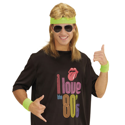 Neon Groene Zweetbandjes 2 delig