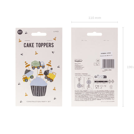 Cocktailprikkers Bouwvoertuigen 6st