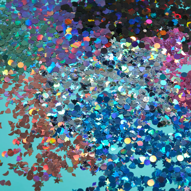 Moon Glitter Holographic Glitter Shapes Gold 3g