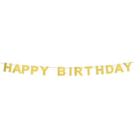 Gouden Happy Birthday Letterslinger 2,25m