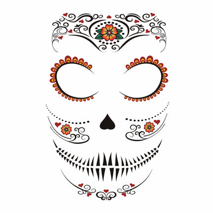 Dia De Los Muertos Gezicht Stickers 30x14 cm