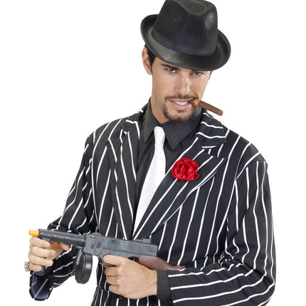 Zwarte Hoed Gangster Met Zwarte Band