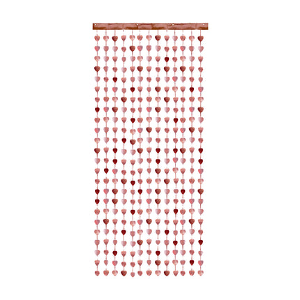 Rose gouden Deurgordijn Hartjes 2,45m