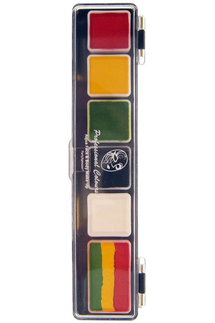 PXP 5 X 3 And 1 X 6gr Rasta Colours Palet With Brush Size 25 Regular Colours And 1 Splitcake.