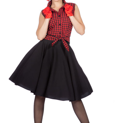 Rock N Roll 50S Jurk Zwart Rood Dames