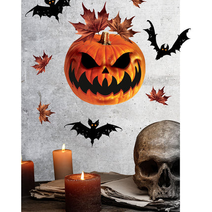 Halloween Muurstickers Pompoen 70cm