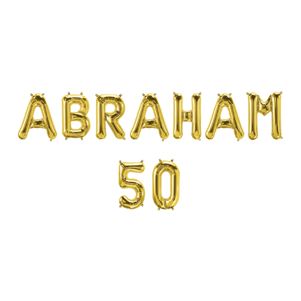 Gouden Ballonnen Set 50 Jaar Abraham 1,9m