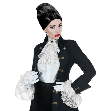 Witte Accessoireset Jabot Met Manchetten 2 delig