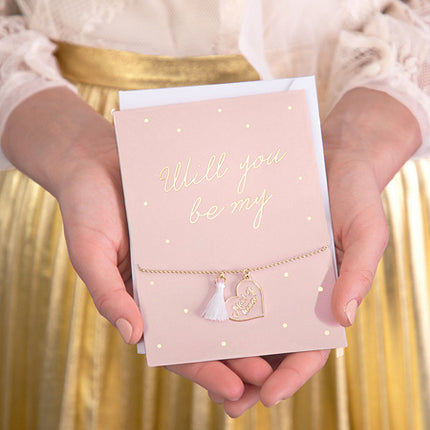 Wenskaart Will You Be Armband 14,8cm