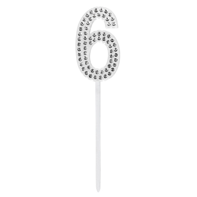 6 Jaar Taarttopper Diamant 10,5cm