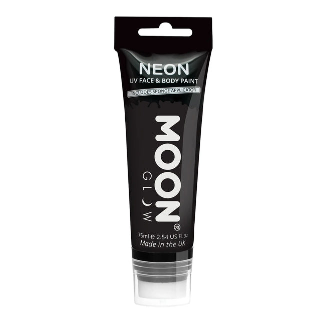 Moon Glow Neon UV Face Paint with Sponge Applicator Black 75ml
