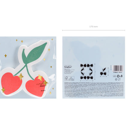 Servetten Kersen 16cm 20st