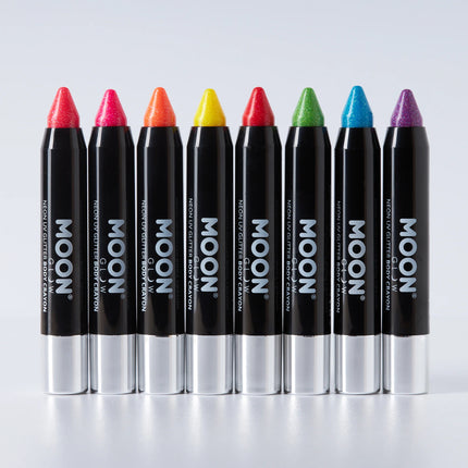 Moon Glow Neon UV Glitter Body Crayons Orange 3.2g