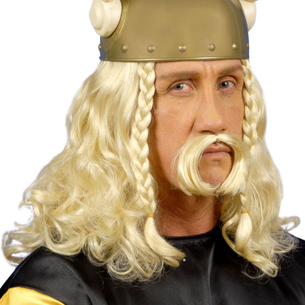 Pruik Viking Met Snor