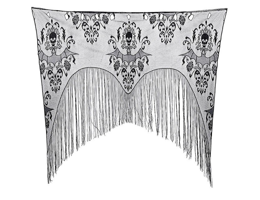 Zwart Halloween Deurgordijn Kant Met Slierten