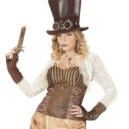 Hoed Steampunk Hoog Met Bril