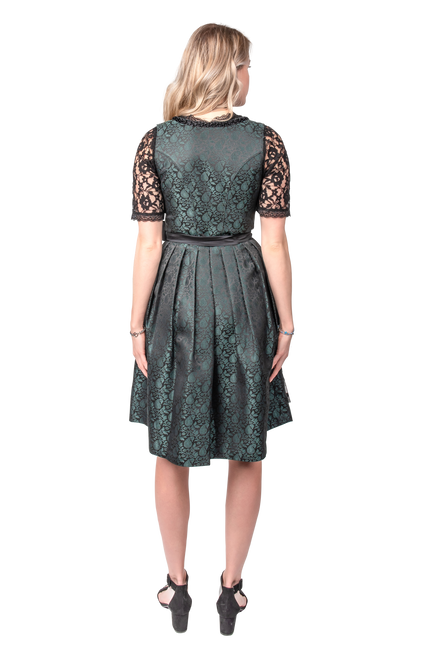 Zwart Groene Dirndl Jurk Oktoberfest Dames Jaquard