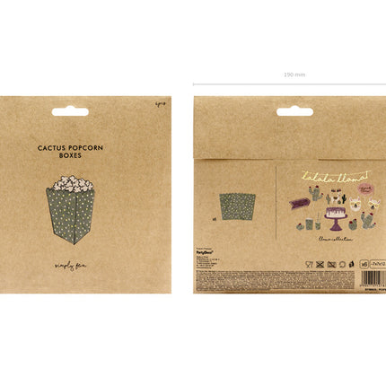 Popcorn Bakjes Mint Groen 12,5cm 6st