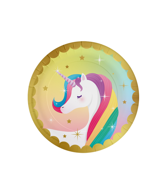 Unicorn Borden Gekleurd 23cm 8st
