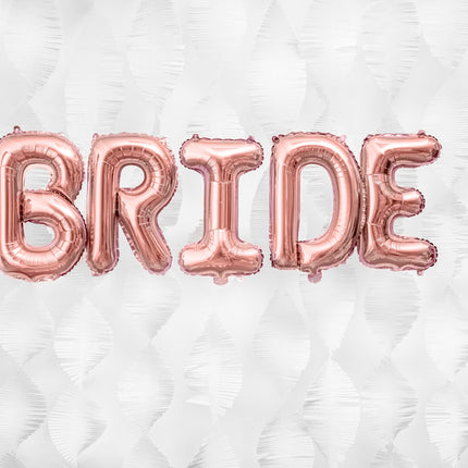 Folie Ballon Letter E Rose Goud Leeg 35cm