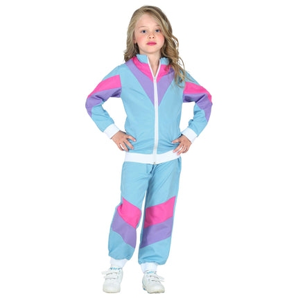 Neon 80S Trainingspak Fout Blauw Kind