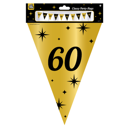 Vlaggenlijn 60 Jaar Goud Zwart 10m