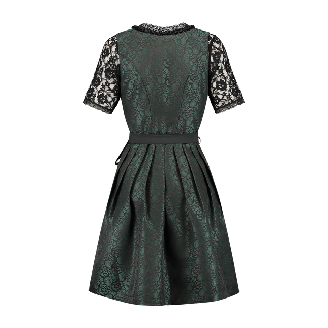 Zwart Groene Dirndl Jurk Oktoberfest Dames Jaquard