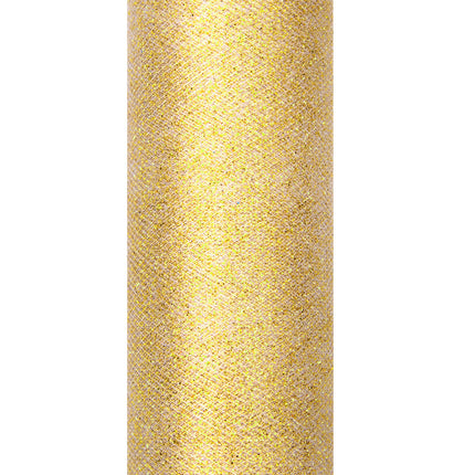 Gouden Tule Rol Glitter 15cm 9m