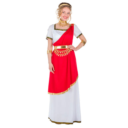 Romeinse Jurk Rood Wit Dames