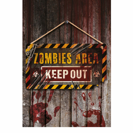 Halloween Deurbord Zombies Area 35cm